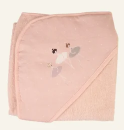 New Little Roomies Badhandduk med huva rosa - 75x75 cm