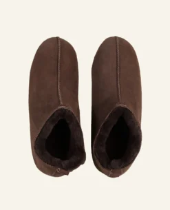Clearance Fårskinnstofflor mörkbrun - 42