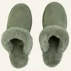 Clearance Fårskinnstofflor olivgrön - 39/40