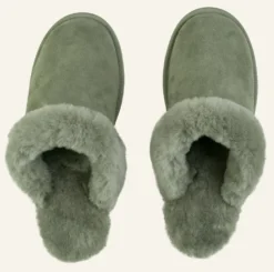 Clearance Fårskinnstofflor olivgrön - 39/40