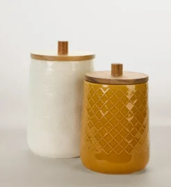 Outlet Förvaringsburk vit - 15x15x23,5 cm
