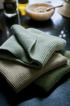 Outlet Local Chef Handduk, 3-pack grön - 26x26 cm