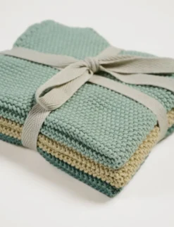 Outlet Local Chef Handduk, 3-pack grön - 26x26 cm