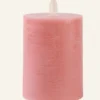 Outlet Forms & Objects Led-blockljus gammelrosa - 7,5x7,5x10 cm