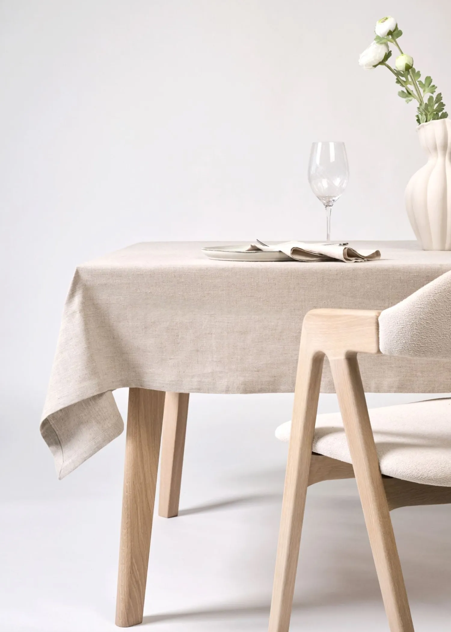 Clearance Linneduk natur - 140x350 cm