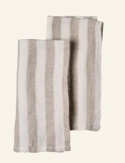 Clearance Camilla Pihl Linneservett  beige - 45x45 cm