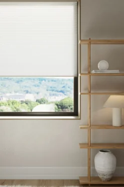 New Ljusfiltrerande dubbel plisségardin vit - 80x210 cm
