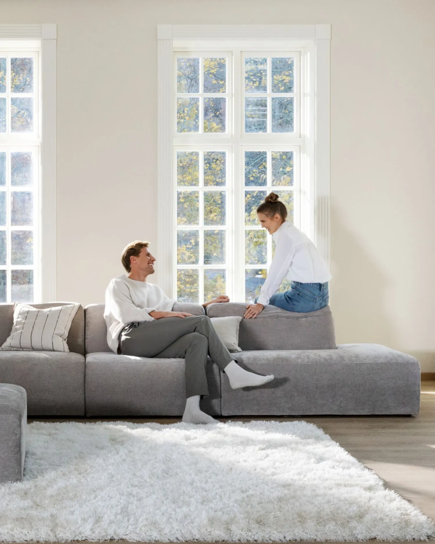 Sale Modul schäslong höger grå - 114x154x73 cm