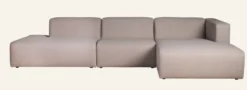 Clearance Modulsoffa 3 delar öppen ände vänster beige - 153x338x73 cm