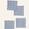 Clearance 4-pack glasunderlägg blå - 10x10 cm