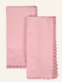Sale 2-pack tygservetter rosa - 45x45 cm