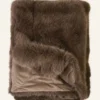 Clearance Pläd i pälsimitation taupe - 130x170 cm