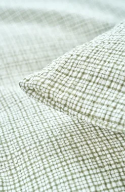 Outlet Påslakanset i bäckebölja olivgrön - 230x220 cm