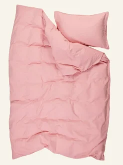 Outlet Påslakanset i bäckebölja puderrosa - 150x210 cm