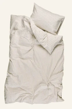 Påslakanset i bomull beige - 150x210 cm/50x60 cm