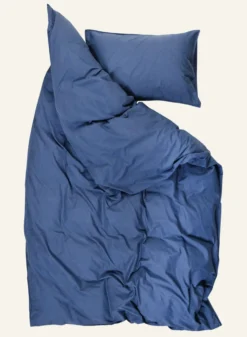 Outlet Påslakanset i bomull denimblå - 150x210 cm/50x60 cm