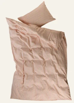 Hot Påslakanset i bomull korall - 150x210 cm/50x60 cm