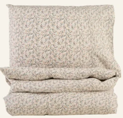 Påslakanset i bomull multi/grön - 150x210 cm