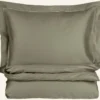 Online Premium Collection Påslakanset i egyptisk bomull satin olivgrön - 150x210 cm/50x60 cm