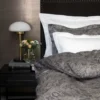 Clearance Premium Collection Påslakanset i egyptisk bomull satin grå - 150x210 cm