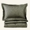 Online Premium Collection Påslakanset i egyptisk bomull satin olivgrön - 150x210 cm