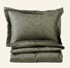 Online Premium Collection Påslakanset i egyptisk bomull satin olivgrön - 150x210 cm