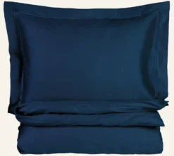 Outlet Premium Collection Påslakanset i egyptisk bomull satin dimblå - 150x210 cm/50x60 cm
