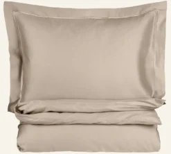 Discount Premium Collection Påslakanset i egyptisk bomull satin sand - 150x210 cm/50x60 cm