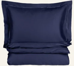 Clearance Premium Collection Påslakanset i egyptisk bomull satin blå - 150x210 cm/50x60 cm