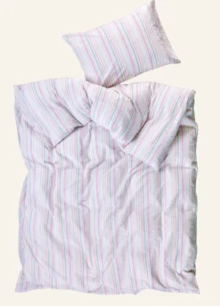 Sale Påslakanset i garnfärgad bäckebölja multi - 150x210 cm