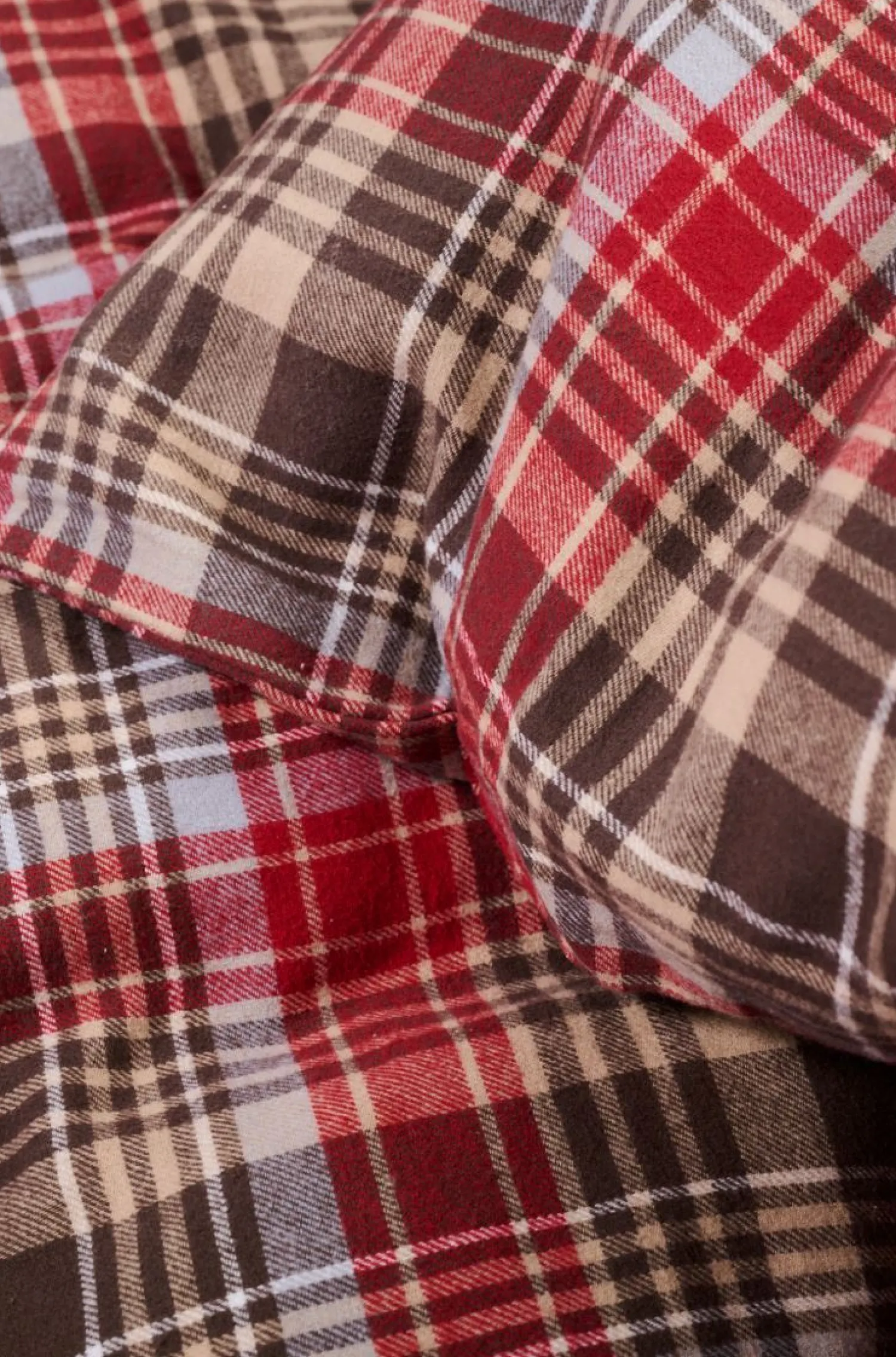 Clearance Påslakanset i garnfärgad flanell multi - 150x210 cm