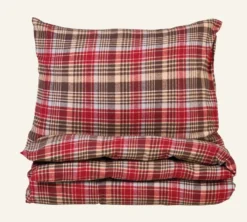 Clearance Påslakanset i garnfärgad flanell multi - 150x210 cm