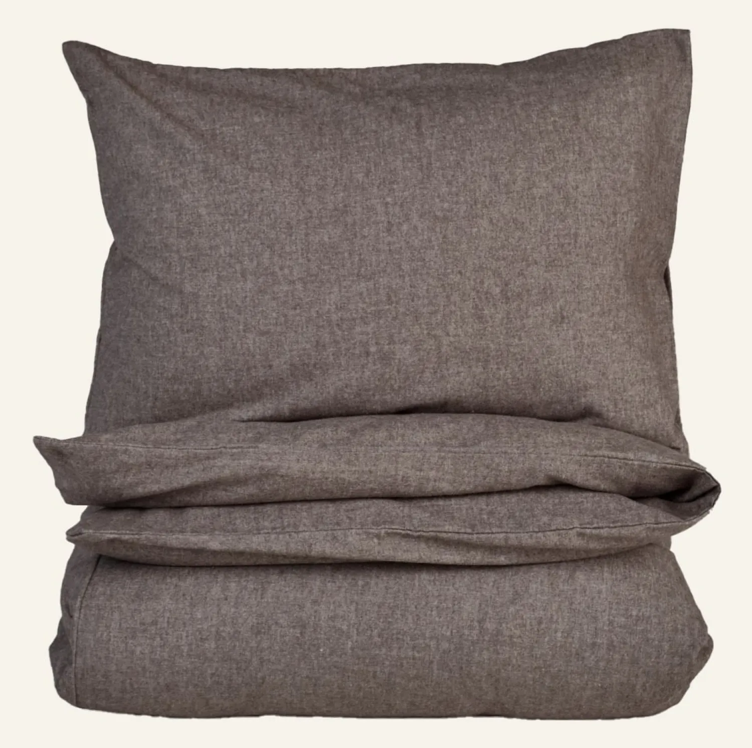Hot Påslakanset i garnfärgad flanell brun - 150x210 cm