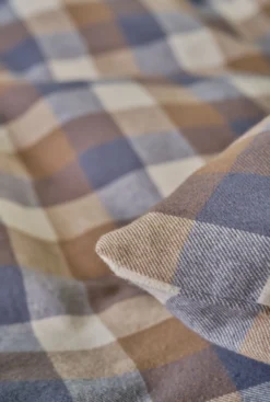 Best Påslakanset i garnfärgad flanell multi/brun - 230x220 cm