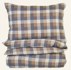 Best Påslakanset i garnfärgad flanell multi/brun - 230x220 cm