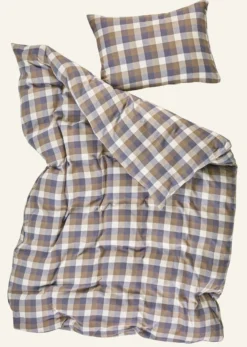 Best Påslakanset i garnfärgad flanell multi/brun - 230x220 cm