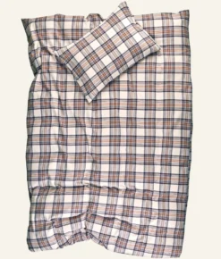 Best Påslakanset i garnfärgad flanell multi/brun - 150x210+50x60 cm