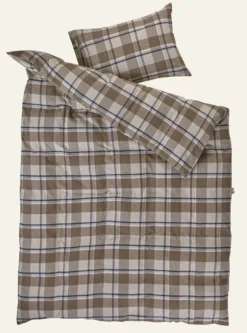 Online Påslakanset i garnfärgad flanell multi/brun - 150x210 cm