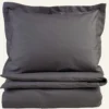 Påslakanset i percale mörkgrå - 150x210 cm