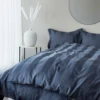 Clearance Påslakanset i satin blå - 150x210 cm