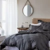 Discount Påslakanset i satin grå - 150x210 cm