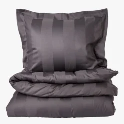 Discount Påslakanset i satin grå - 150x210 cm