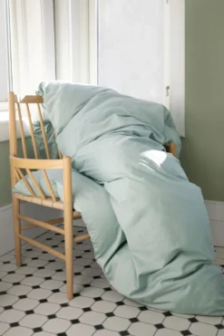 Sale Påslakanset i satin lindblomsgrön - 150x210 cm