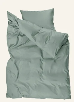 Sale Påslakanset i satin lindblomsgrön - 150x210 cm