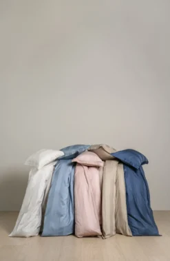 Discount Påslakanset i satin ljusbeige - 150x210 cm