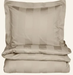 Discount Påslakanset i satin ljusbeige - 150x210 cm