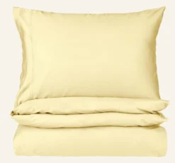 Best Påslakanset i satin ljusgul - 150x210 cm