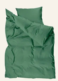 Discount Påslakanset i satin mossgrön - 150x210 cm