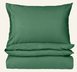 Discount Påslakanset i satin mossgrön - 150x210 cm
