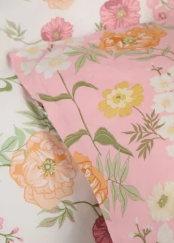 Outlet Påslakanset i satin multi/rosa - 150x210 cm
